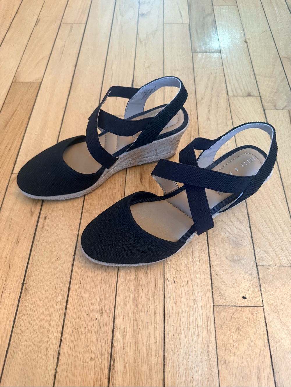 Kelly & Katie Black Crisscross Slingback Flats - Picture 2 of 5